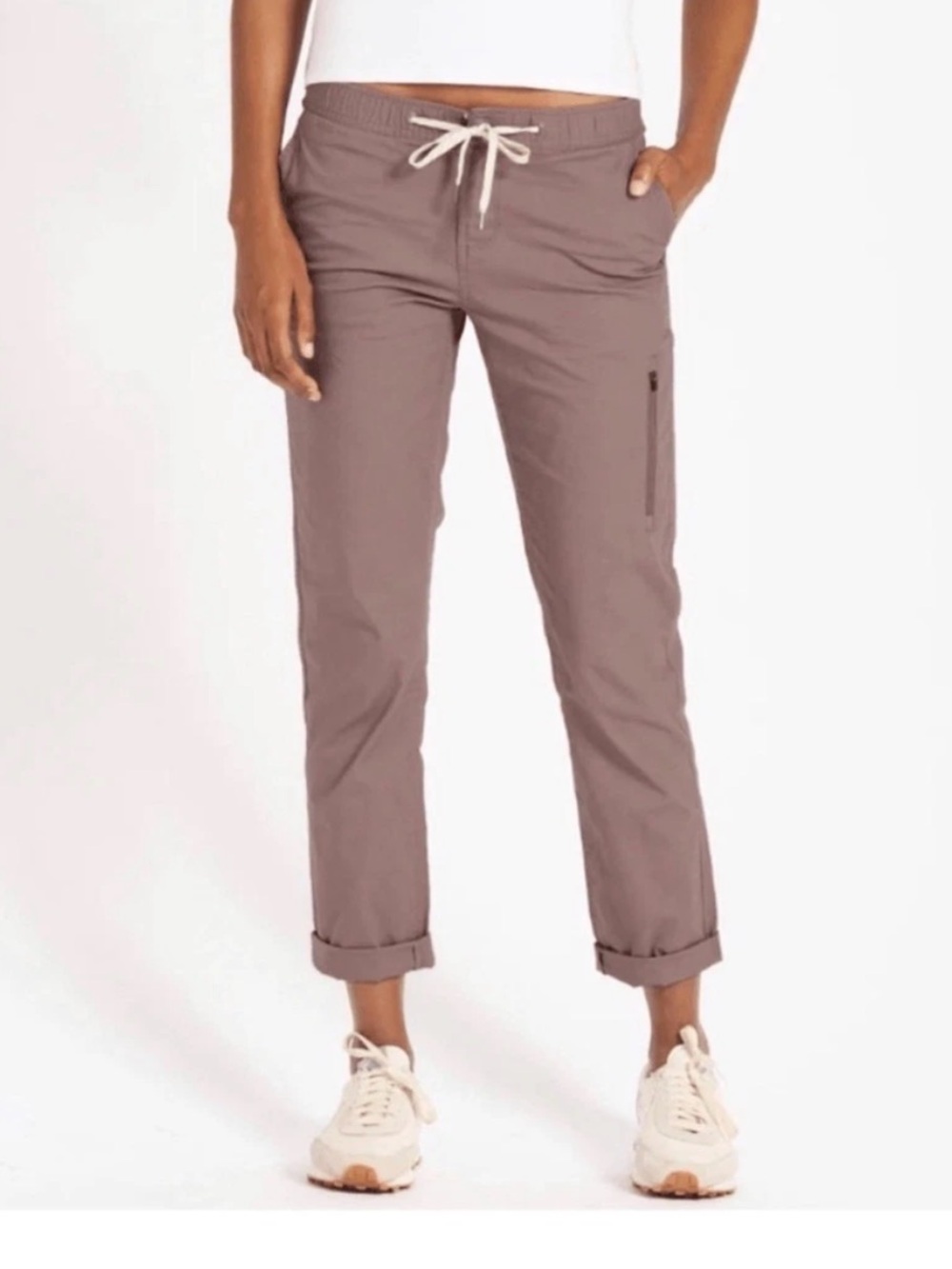 Vuori Women's Track Jogger Pants in Taupe